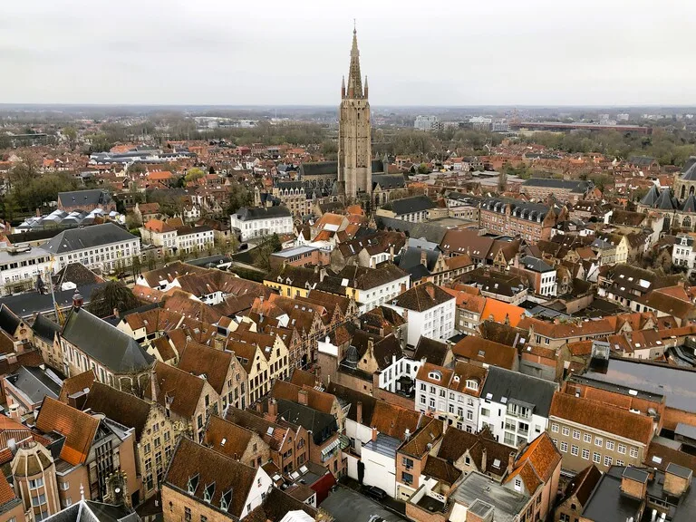 ベルギーの世界遺産、ブルッヘの鐘楼（Belfort）から見たブルージの街並み