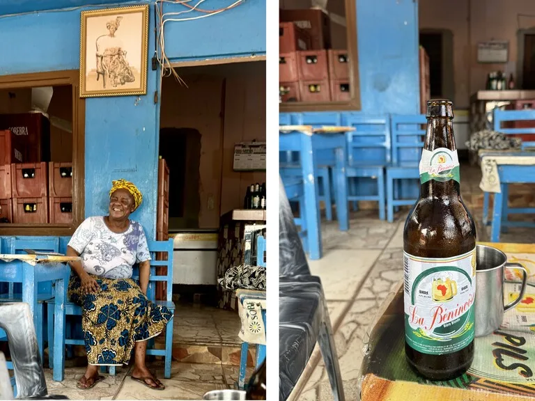 ポルトノボのレストンの女主人とベナンのビール