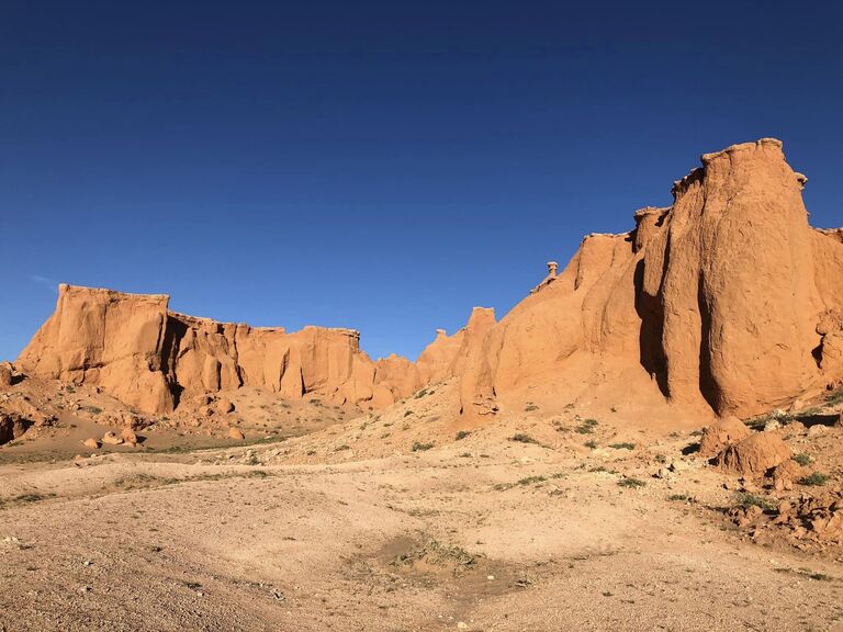 ゴビ砂漠の観光 バヤンザグ Flaming Cliffs