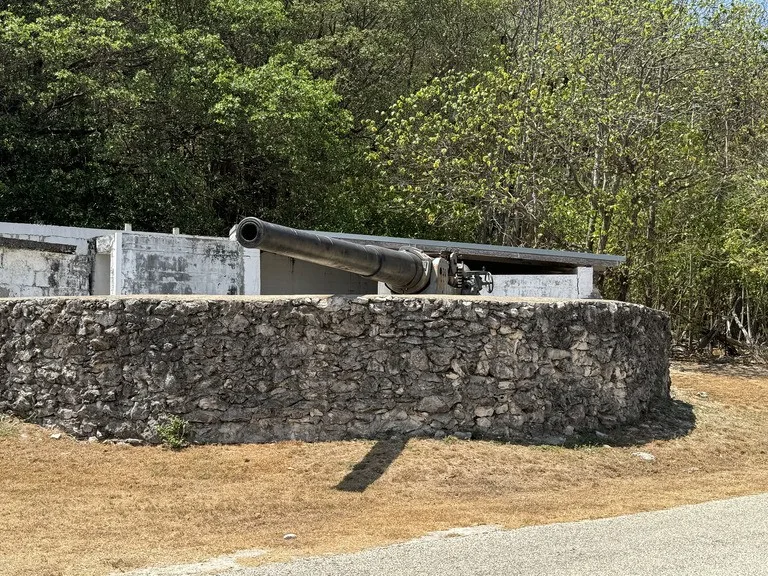 クリスマス島の丘にある大砲