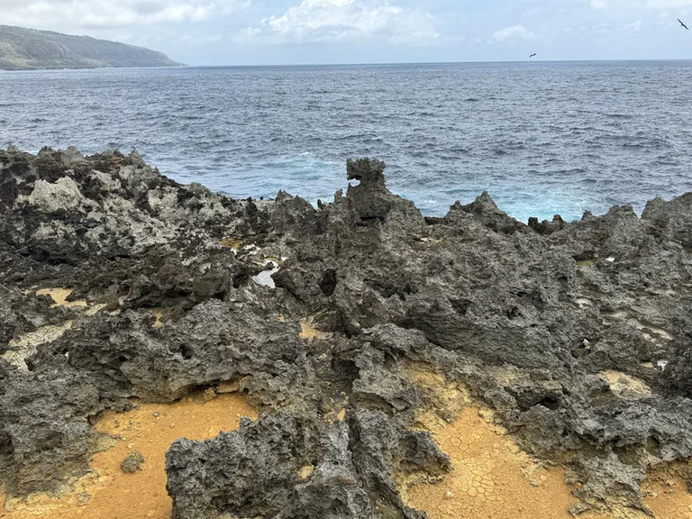 クリスマス島の観光名所The Blowholes(ザ・ブローホールズ)の海岸沿いの風景
