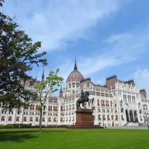 ハンガリーのブダペストにあるHungarian Parliament Building（国会議事堂）の外観
