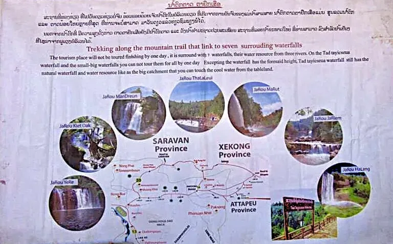 南ラオスの滝MAP