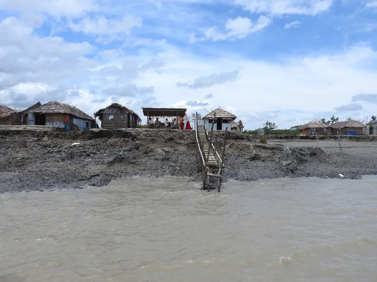 バングラデシュのデルタ地帯の集落