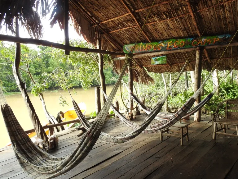 ベネズエラのOrinoco Eco Campにあるハンモック