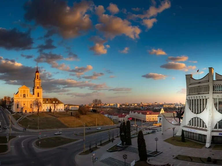 ベラルーシ、グロドノ（Grodno）の街並み