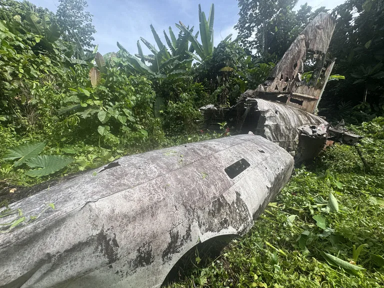 ブーゲンビル島のジャングルに残る山本五十六墜落機の残骸