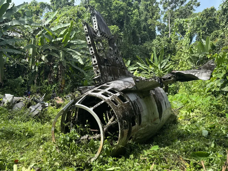 ブーゲンビル島のジャングルに残る山本五十六墜落機