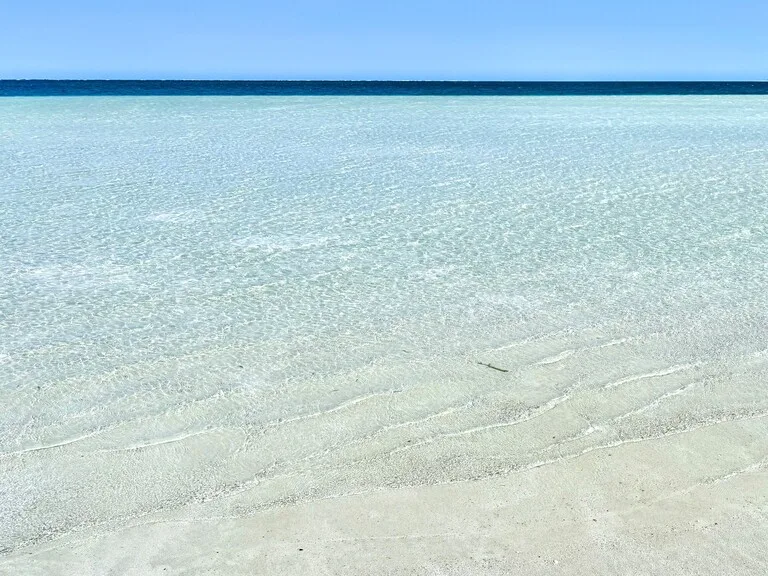 白砂のビーチと水平線